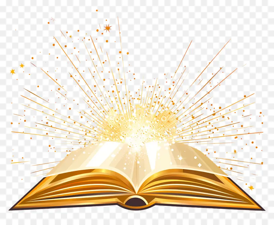 libro aperto - Book Golden Open con scintille infuocate