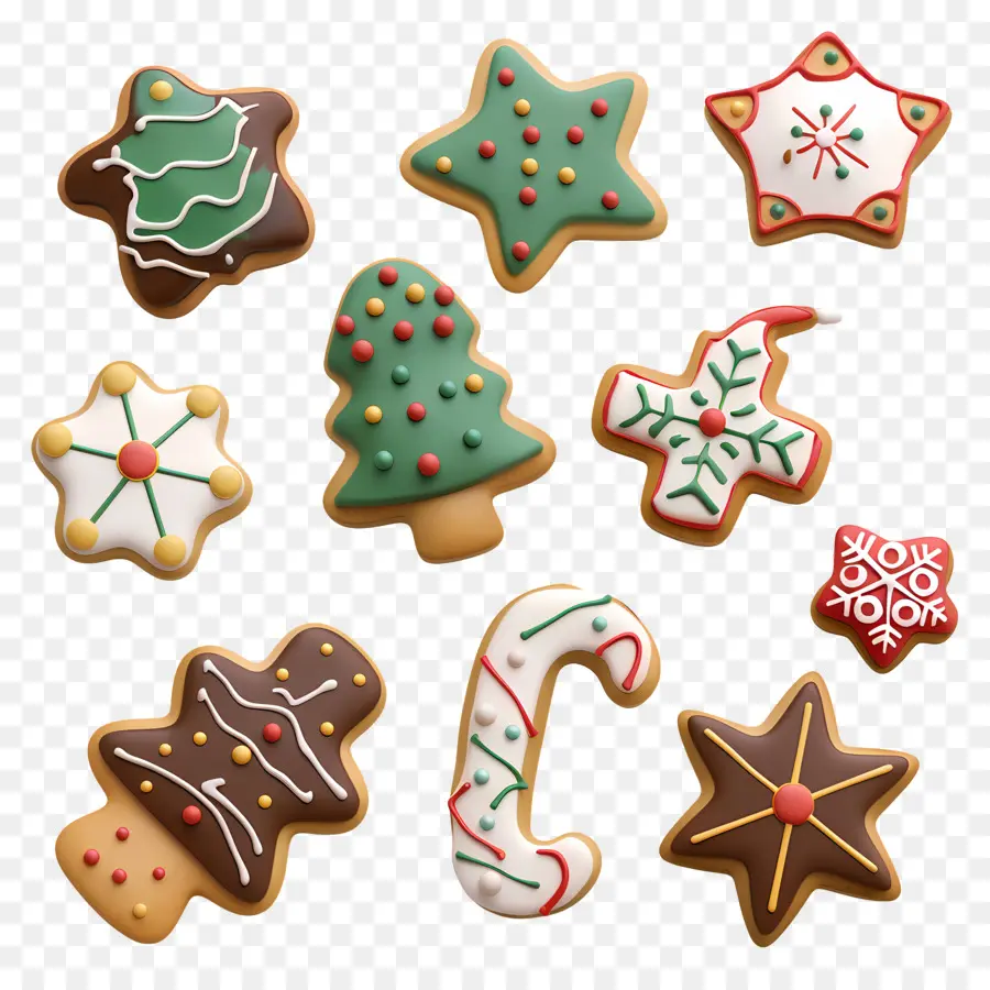 i biscotti di natale - Cookie di Natale con cioccolato, glassa, decorazioni. 
Brillante