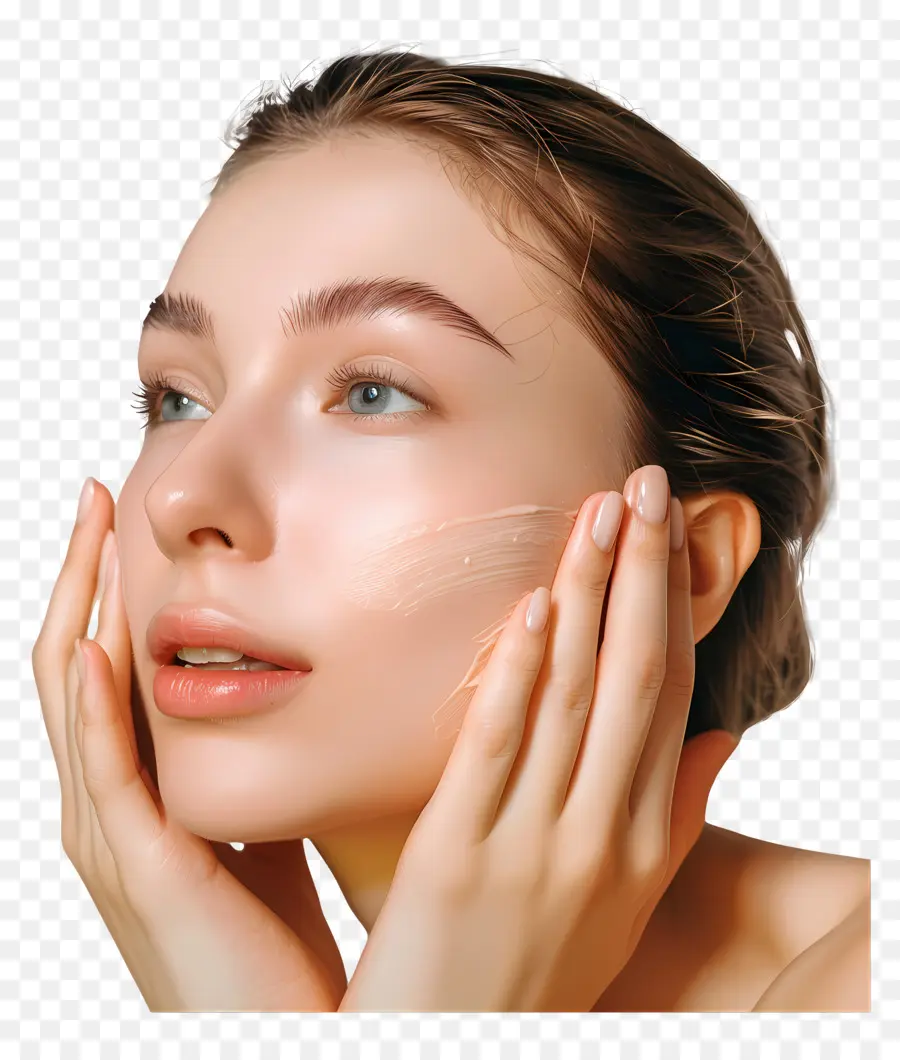 Saubere Haut Hautpflege Gesichtsmaske Schönheit Selbstpflege - Frau mit Gesichtsmaske, Augen friedlich geschlossen