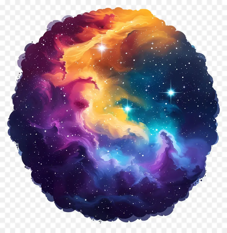 Nebel Nebula Space Pink Blau - Farbenfroher wirbelnder Nebel von Sternen umgeben