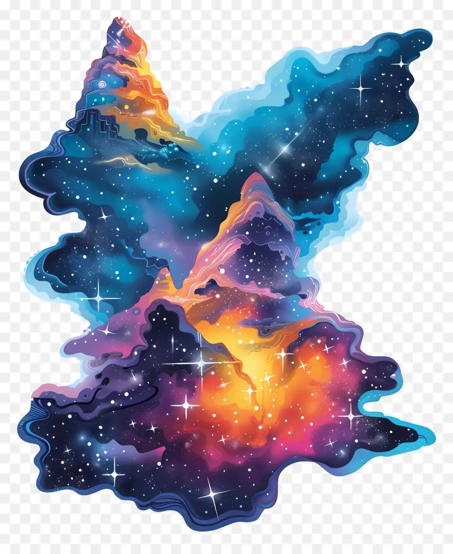 NEBULE NEBULA SPASE STAR CESSILE - Nebulosa vibrante multicolore con nuvole e stelle vorticose