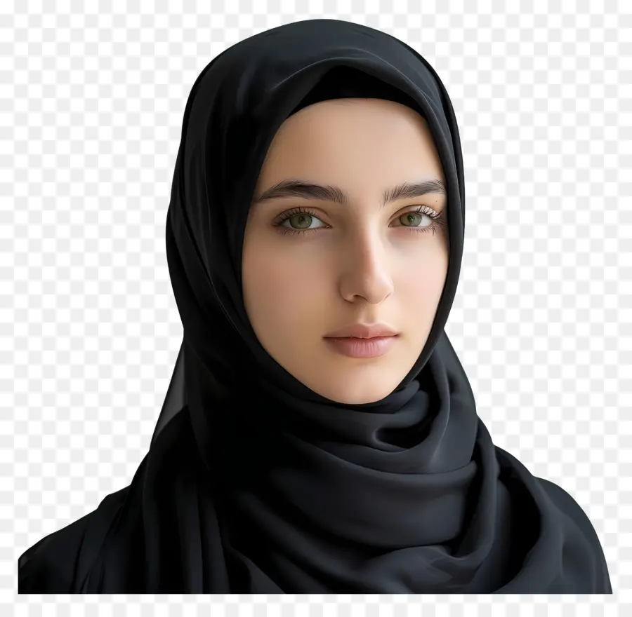 Hijab - Frau im schwarzen Hijab, kulturelle Bedeutung