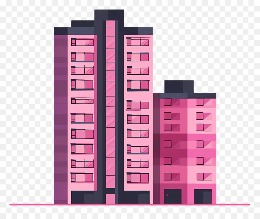 Bauen Sie mehrstöckige Gebäudefassaden-Designarchitekturfenster auf - Großes farbenfrohes Gebäude mit gewölbter Dach