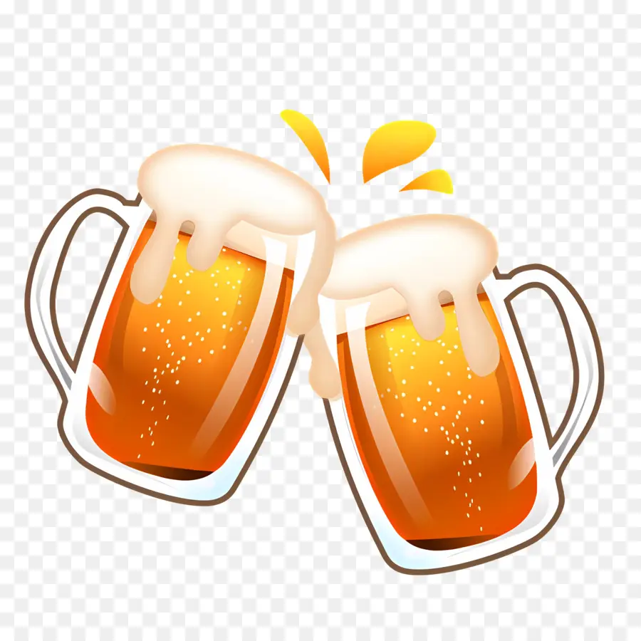 bicchieri - Due bicchieri traboccanti di birra marrone cremosa