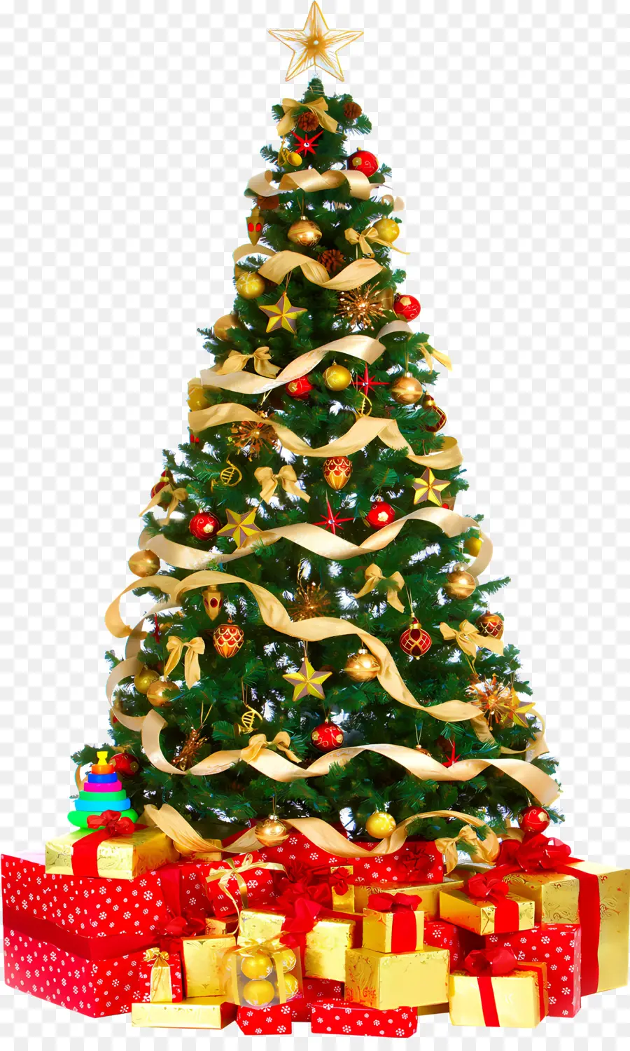 Weihnachtsbaum - Weihnachtsbaum aus Geschenken, Stern