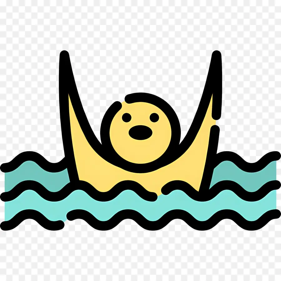 smiley sea otter cartoon smiling water