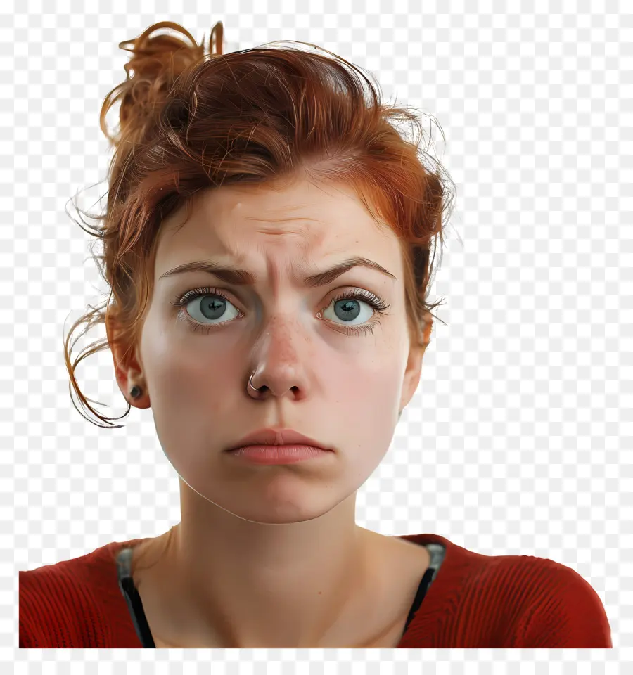 disappointed woman woman red hair surprised serious