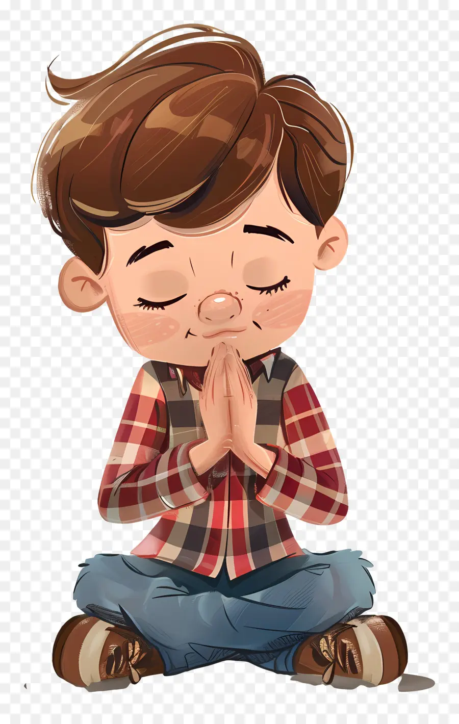 Ngày cầu nguyện thiền chánh niệm tập trung hòa bình - Cậu bé thiền với đôi mắt nhắm, tập trung