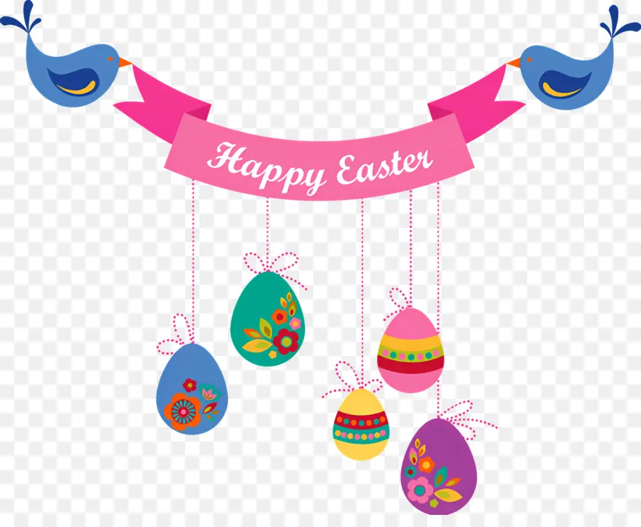 buona pasqua - Banner di Pasqua colorato con uccelli e uova
