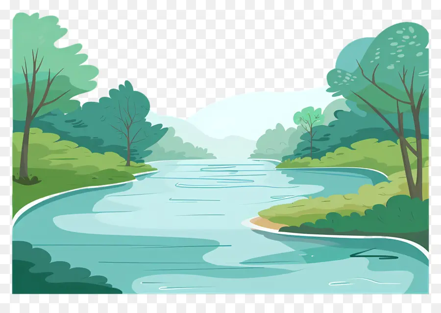nền sông tự nhiên cây xanh thanh bình - Sông làm dịu trong khung cảnh màu xanh lá cây tươi tốt