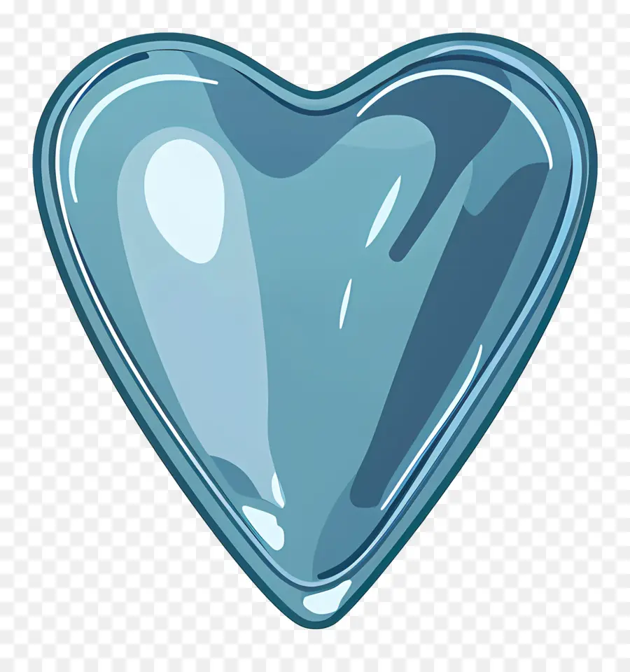 gebrochenes Herz - Blaues Herz mit sichtbarem Riss, klares Material