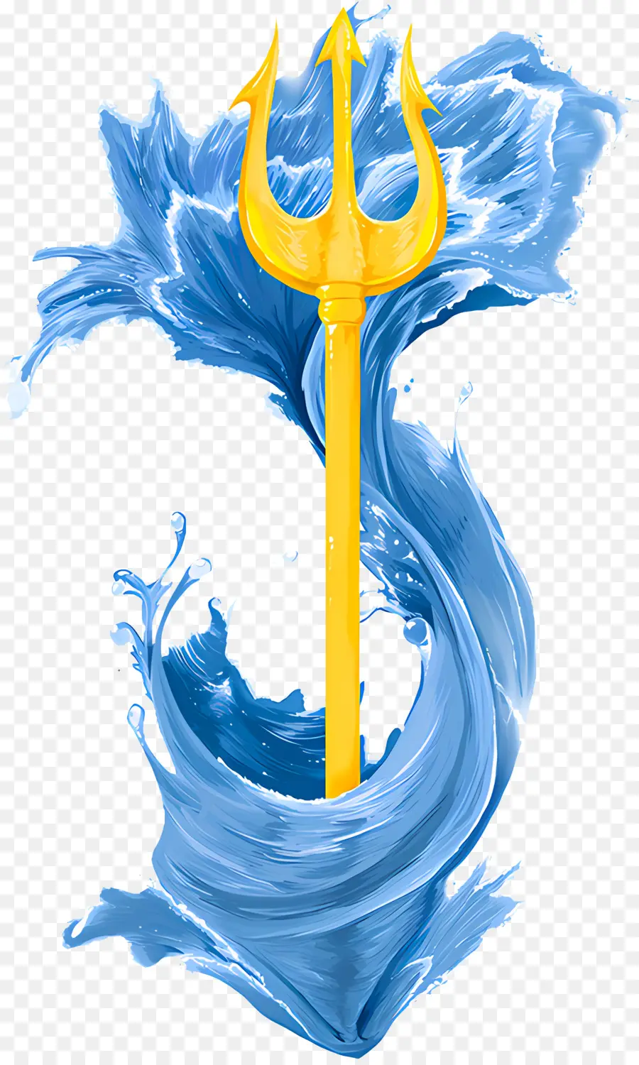 Antike griechische Poseidon Sea God Trident Metal - Poseidon taucht aus Welle mit Trident, Photoshop auf