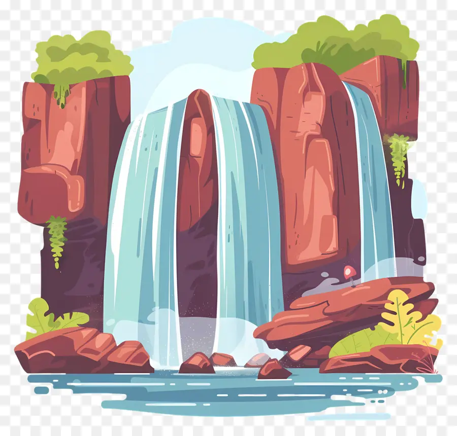 Wasserfall - Lebendiger Dschungelwasserfall in ruhiger Naturumgebung