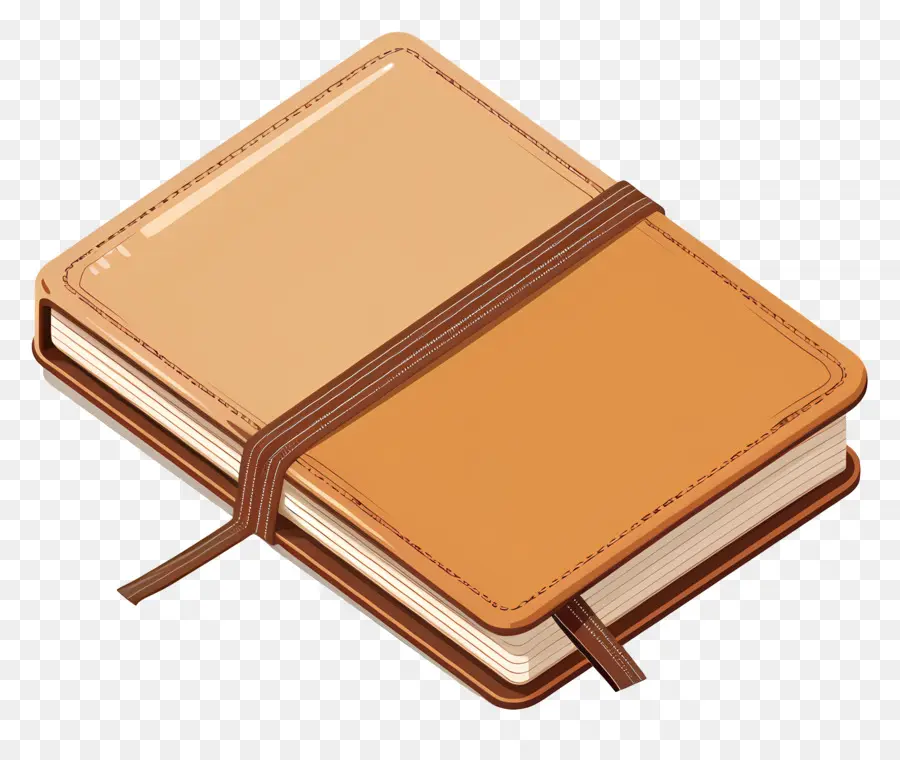 notebook open journal leather strap light brown cover golden emblem