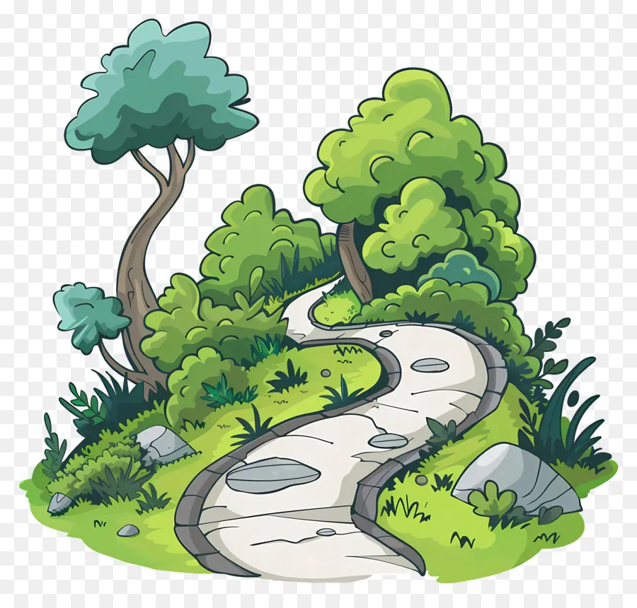 đường dẫn đường dẫn đường dẫn đá cây tươi tốt cây cao - Con đường bằng đá qua khu rừng tươi tốt, bầu không khí yên bình