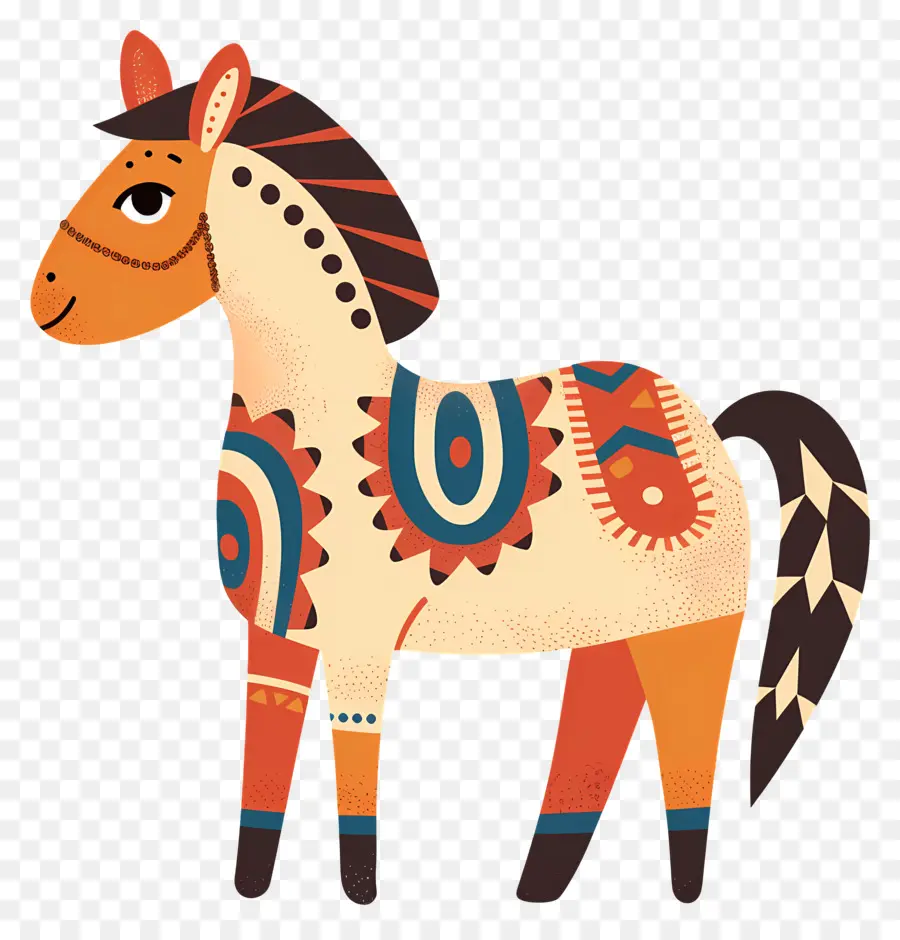 cute horse horse cartoon patterned long hair