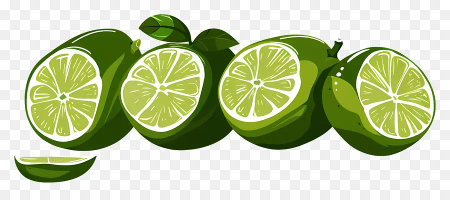 Green Lime Fruit Fruit Green - Taglia le lime con spicchi verdi in cima