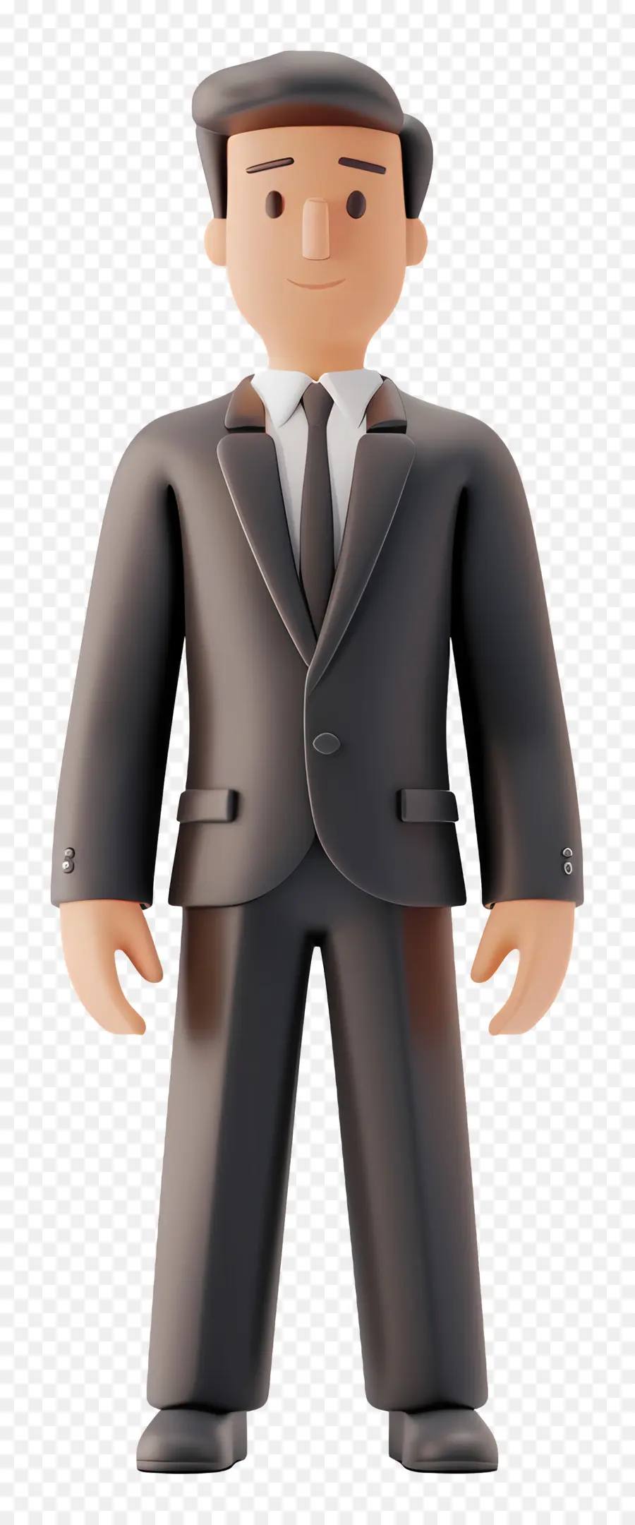 Geschäftsmann - 3D -Geschäftsmann im schwarzen Anzug posiert ernsthaft