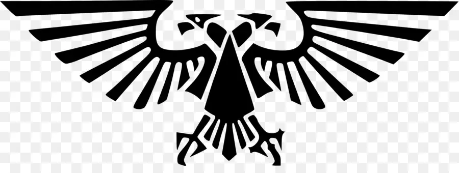 Flügel - Heraldic Vogel mit ausbreitenden Flügeln in Schwarz/Weiß
