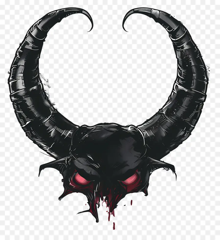Teufel Dämon dunkle rote Hörner speicherte Ohren - Dunkelroter Dämon mit langen Hörnern