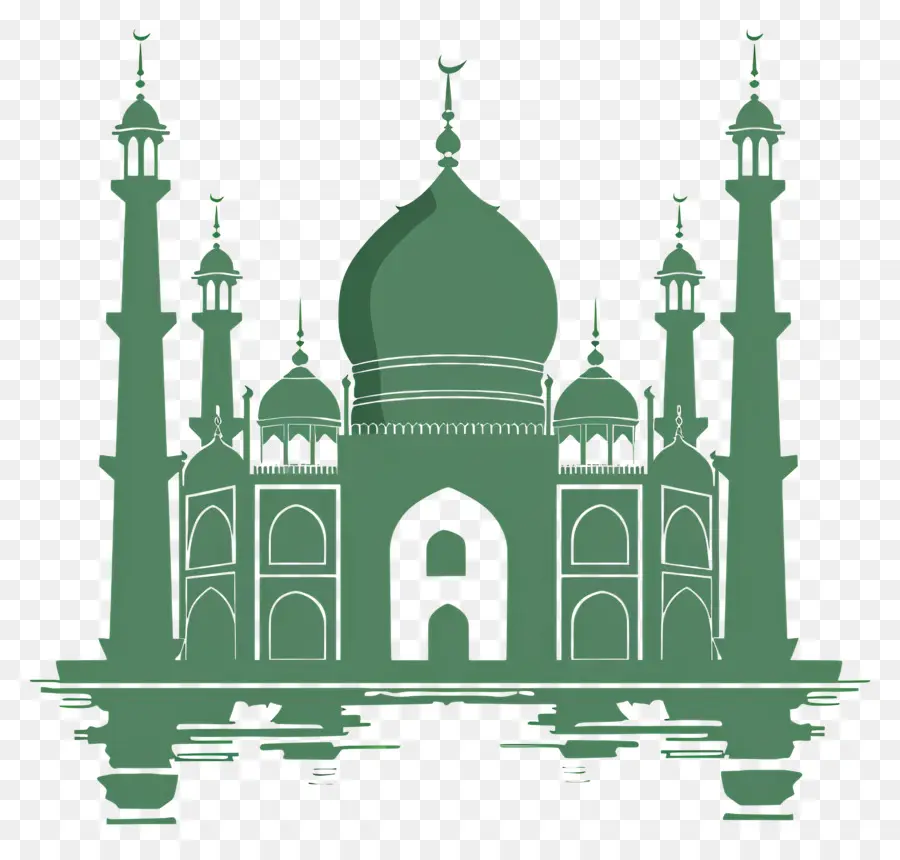 Moschee silhouette - Weiße Steinmoschee mit komplizierten Designs