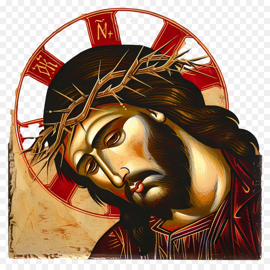 jesus Christus - Porträt von Jesus Christus mit Dornenkrone