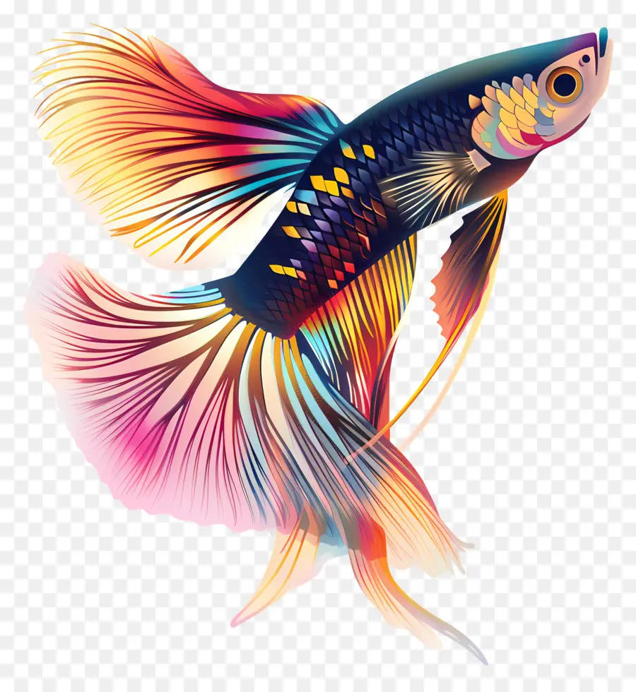 guppy colorful fish brightly colored fins tail swimming
