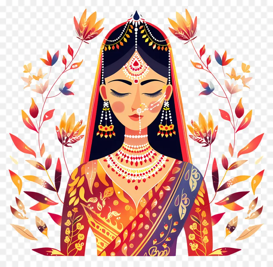 Hindu đám cưới - Cô dâu Ấn Độ thanh thản với trang sức hoa