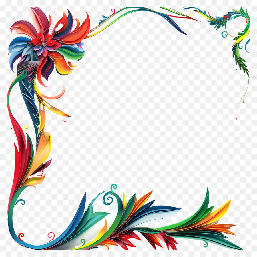 cornice colorata - Cornice colorata e intricata con disegni floreali