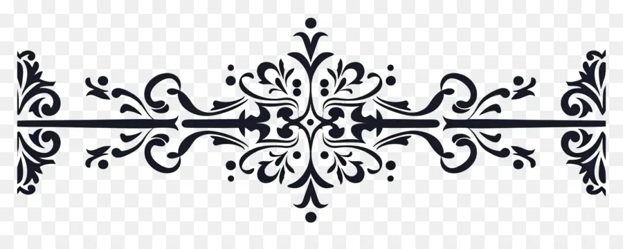 black line victorian design decorative border swirls floral designs