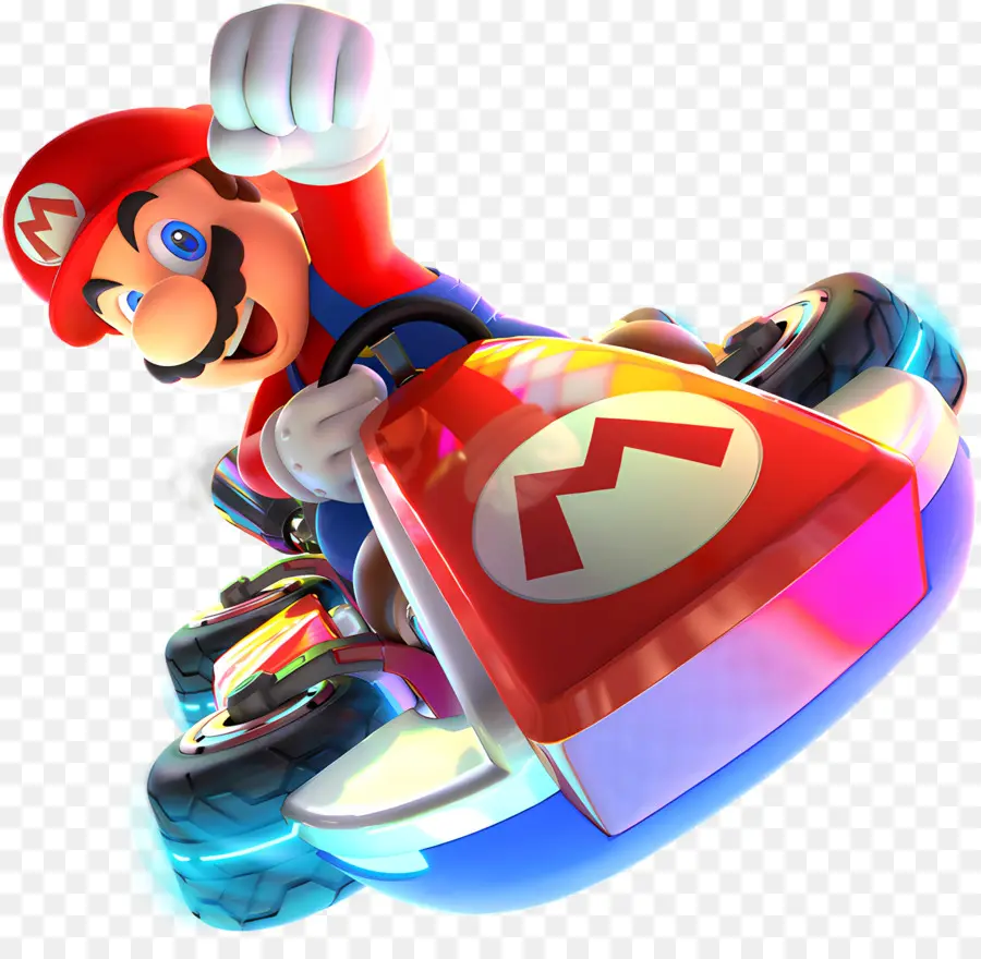Mario - Mario che guida l'auto rossa su Bumpy Road