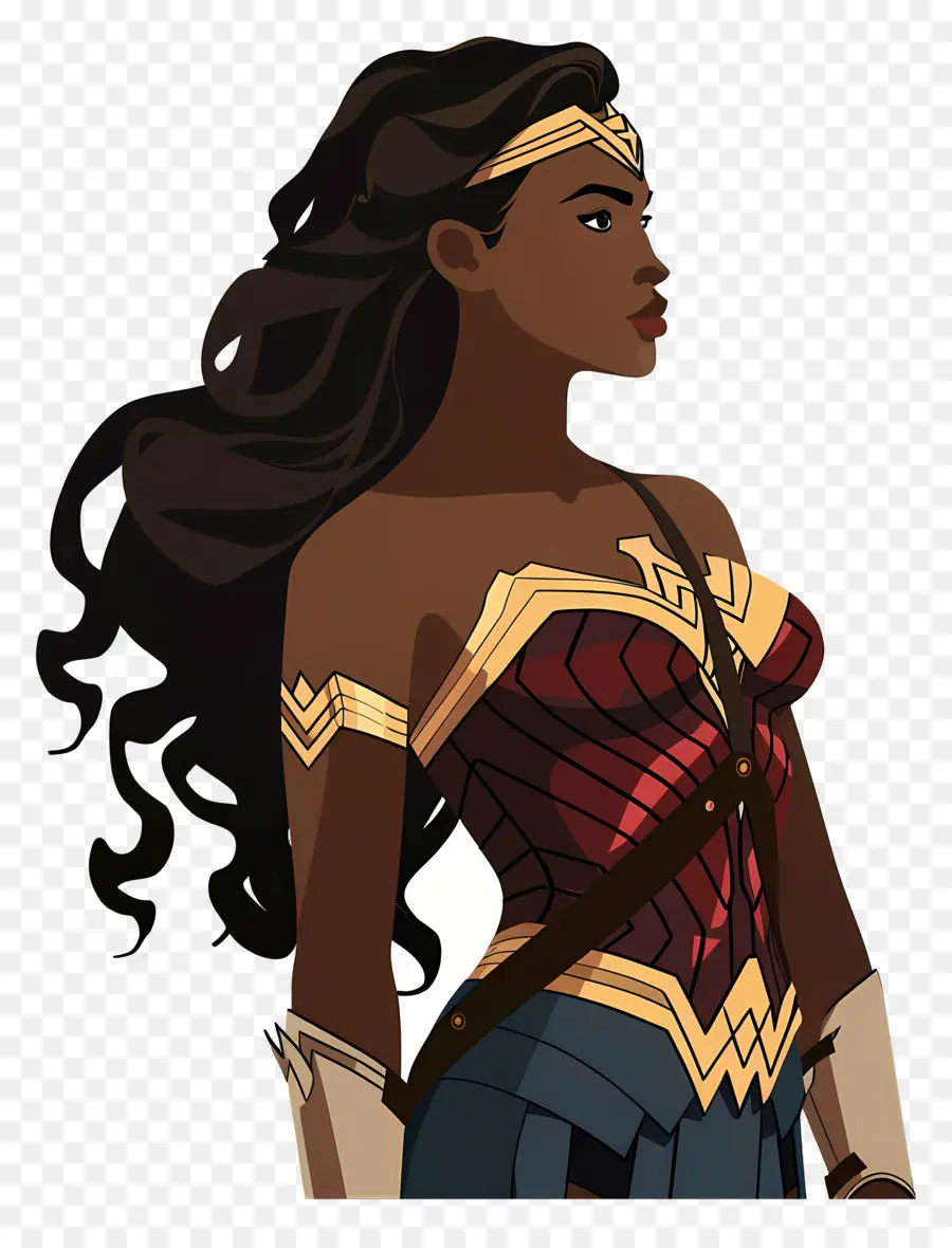 Wonder Woman - Mächtige Wonder Woman Illustration mit entschlossenem Ausdruck