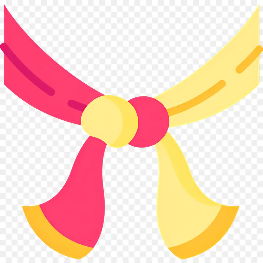 papillon - Papillon di seta con nappe rosa gialle