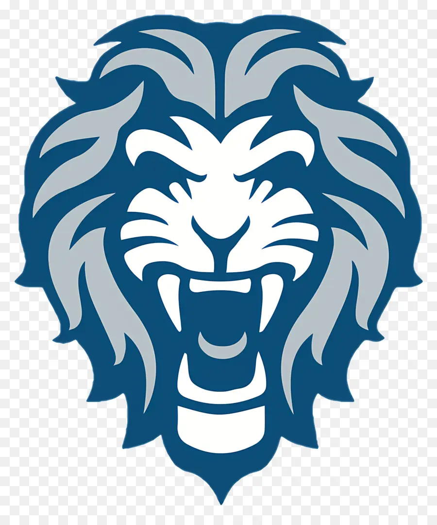 Löwen Logo - Löwe mit langer Mähne und offener Mund