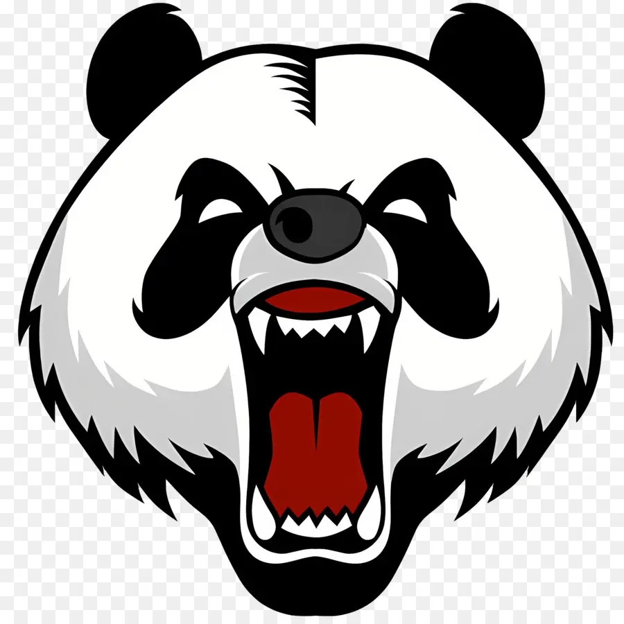 panda logo - Panda Bear Head mit offenem Mund