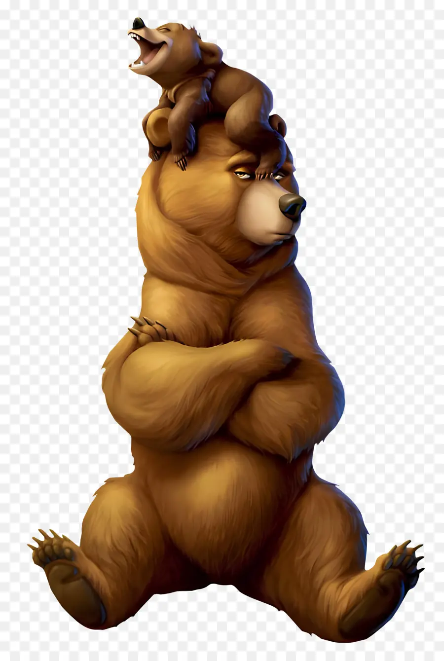 orso logo orso logo marrone orso gambe posteriori braccia sollevate - Seduto orso marrone con le braccia sollevate pacificamente