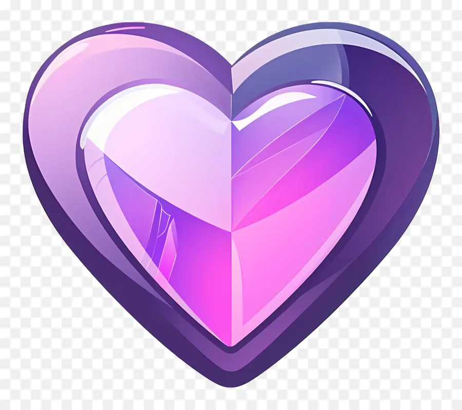 emoji heart-shaped purple crystal ornament symmetry