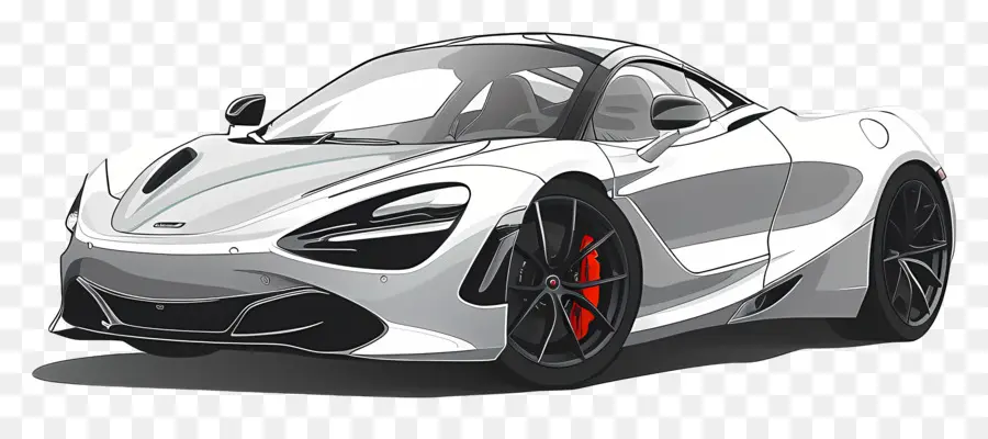 McLaren 720S Sportwagen Aerodynamisches futuristisches Design Große Räder - Futuristisches rot -weißes Autodesign