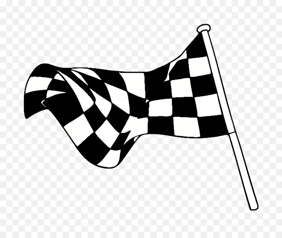 bandiera che agita la bandiera che saluta i motorsports da gare del traguardo - Bandiera a scacchi che sventola nel vento