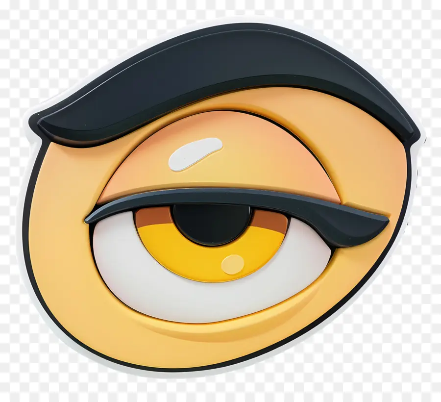 Wimpern - Cartoon -Augenprofil mit gelber Iris