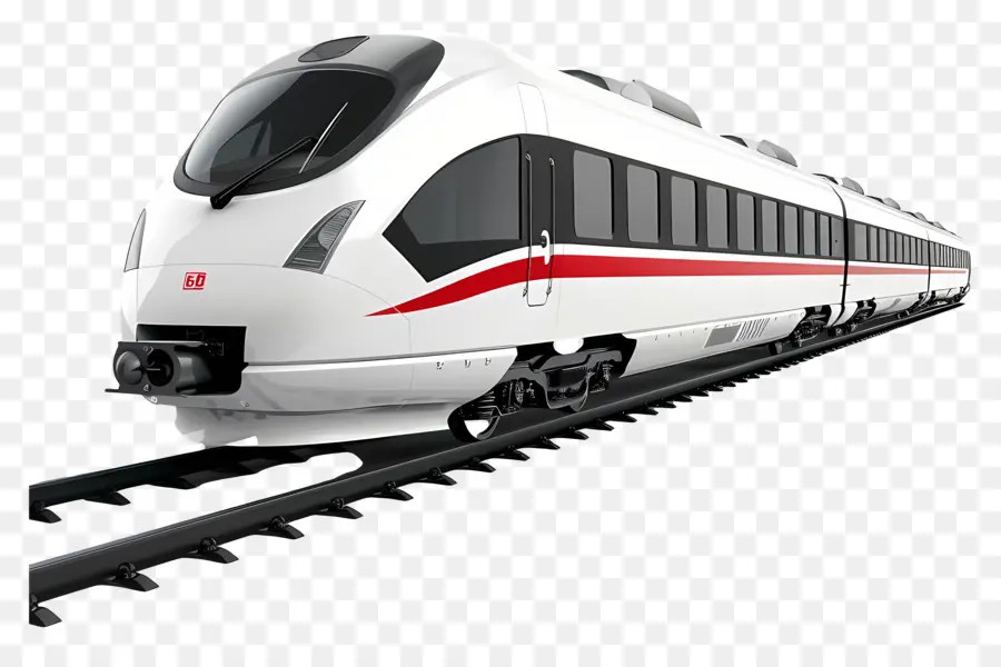 Emoji Transit di trasporto di trasporto in treno ad alta velocità Transito pubblico - Treno bianco ad alta velocità con strisce rosse