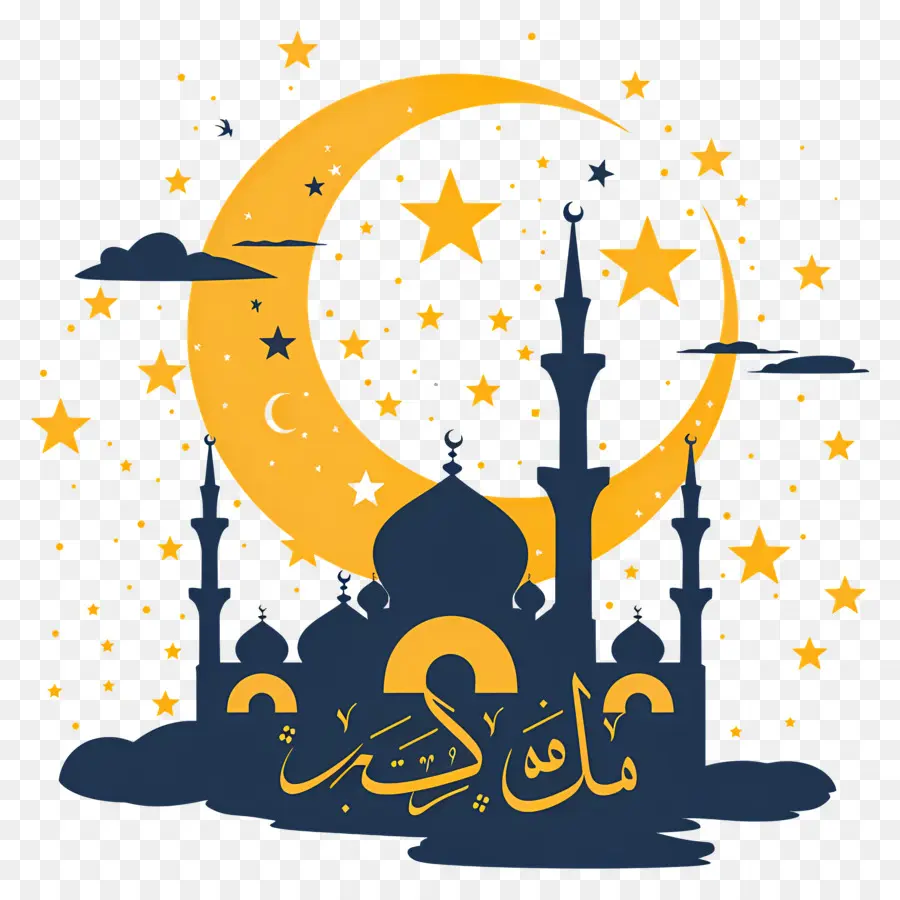 Eid Al Fitr - Elegante design della moschea con luna a mezzaluna