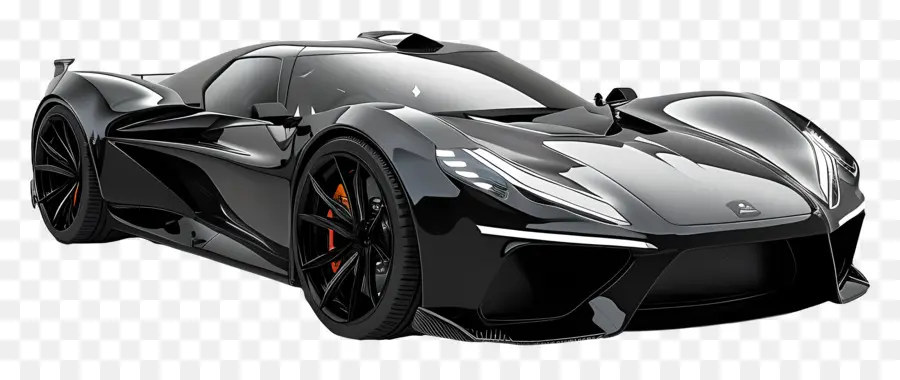 modello di auto super automobile design futuristico aerodinamico ad alte velocità - Design futuristico della supercar nera e grigia