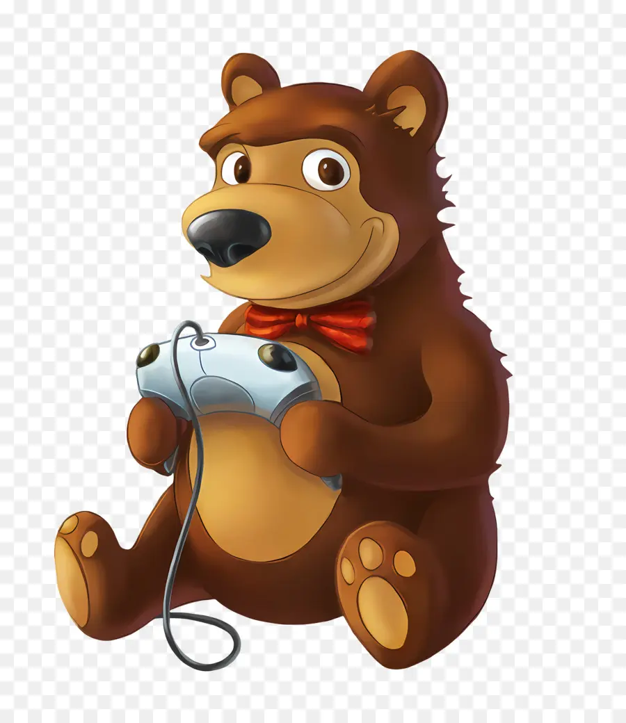 logo gấu logo logo gấu gấu màu đỏ tie - Gấu nâu trong cà vạt màu đỏ với điều khiển từ xa