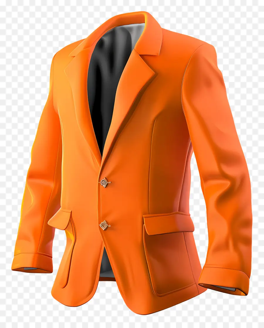 giacca arancione giacca senza maniche 3d rendering un pulsante - Giacca per tuta senza maniche in pelle arancione con bottoni
