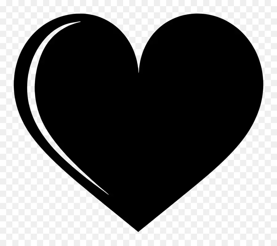 schwarz Herz - Einfaches schwarzes Herz mit glänzendem Finish