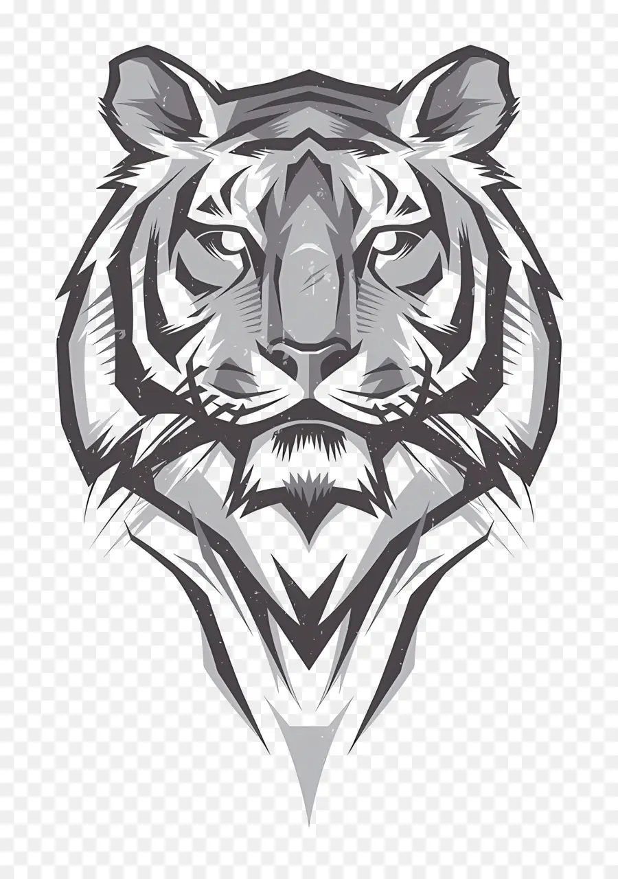 logo della tigre - Seria silhouette di tigre con occhi mirati