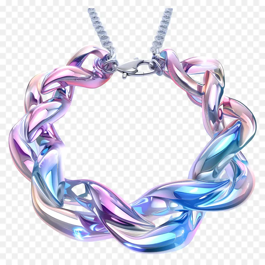 Halskette Schmuck farbenfroh - Bunte metallische Kettenkette Halskette auf schwarzem Hintergrund