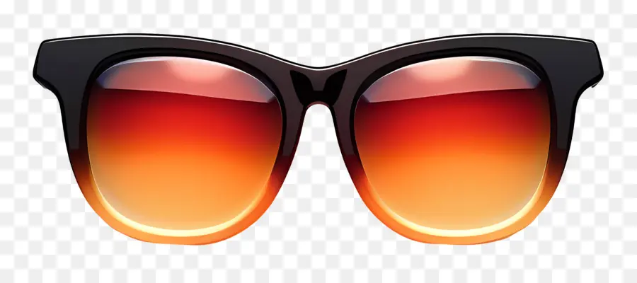 schwarzer Rahmen - Orange und rot getönte Sonnenbrille mit schwarzem Rahmen