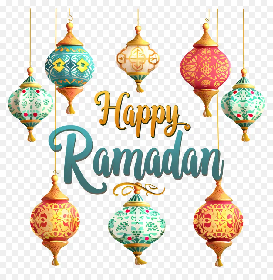 Happy Ramadan Ramadan Laternen hängen Dekorationen farbenfrohe Laternen Papierlaternen - Bunte hängende Laternen für Ramadan -Feierlichkeiten